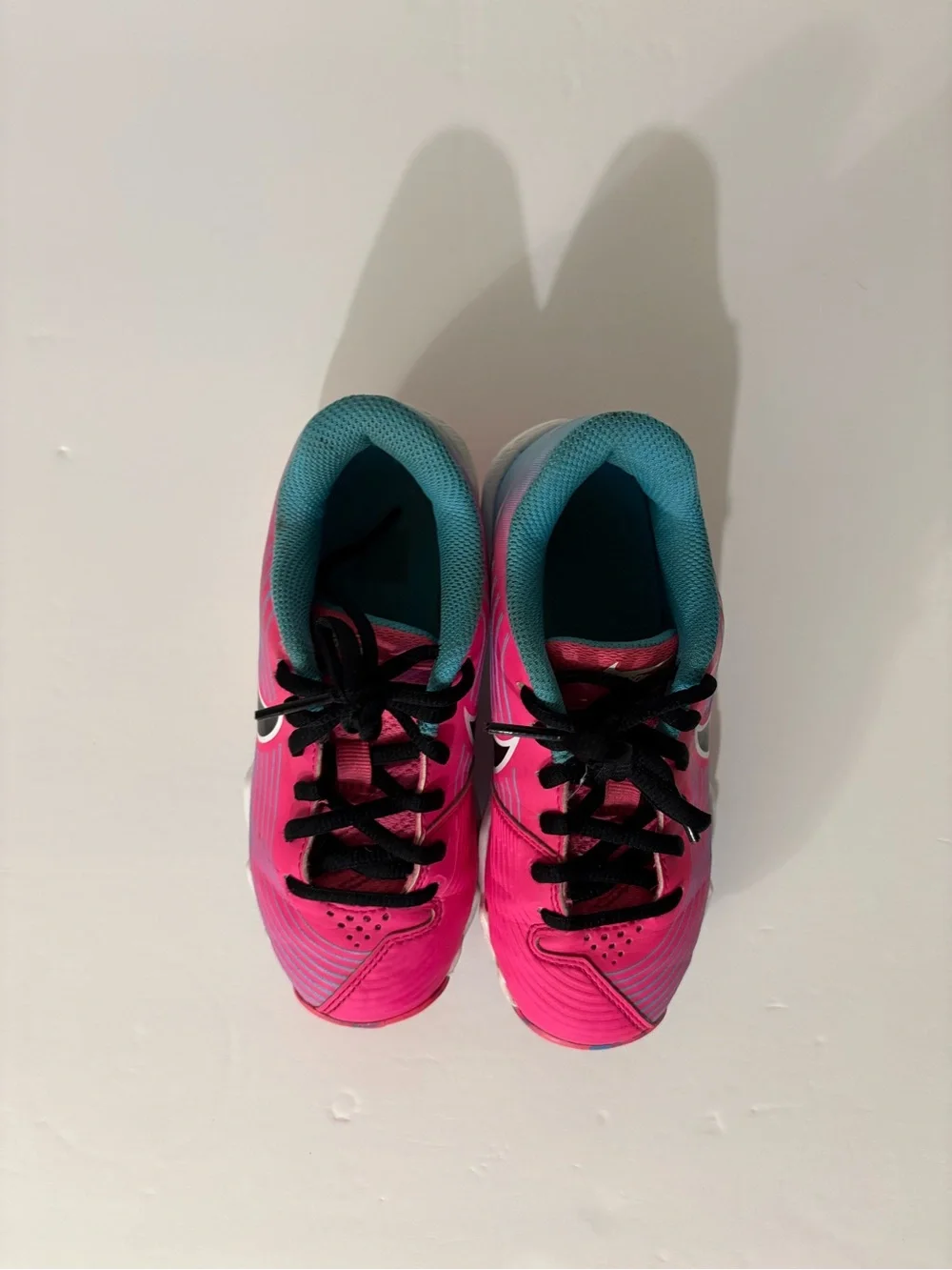Nike Kids Pink Teal Black Baseball Cleats